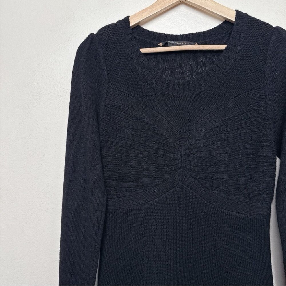 BCBGMAXAZRIA Womens Small Crew Neck Long Sleeve Cashmere Sweater Dress - Picture 6 of 14